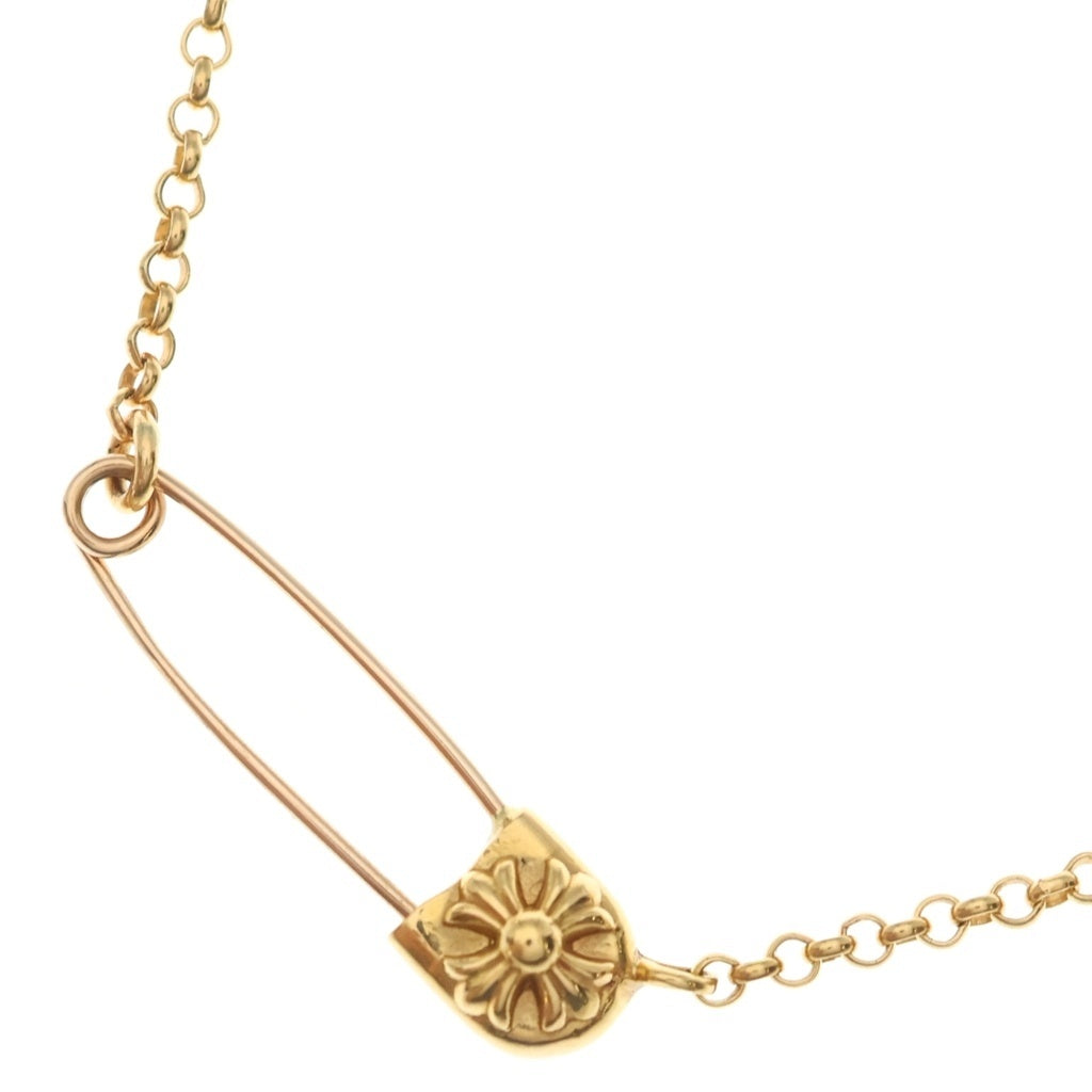 CHROME HEARTS(クロムハーツ) 22K SAFETY PIN R18 セーフティピンロールチェーン 18inch ゴールド