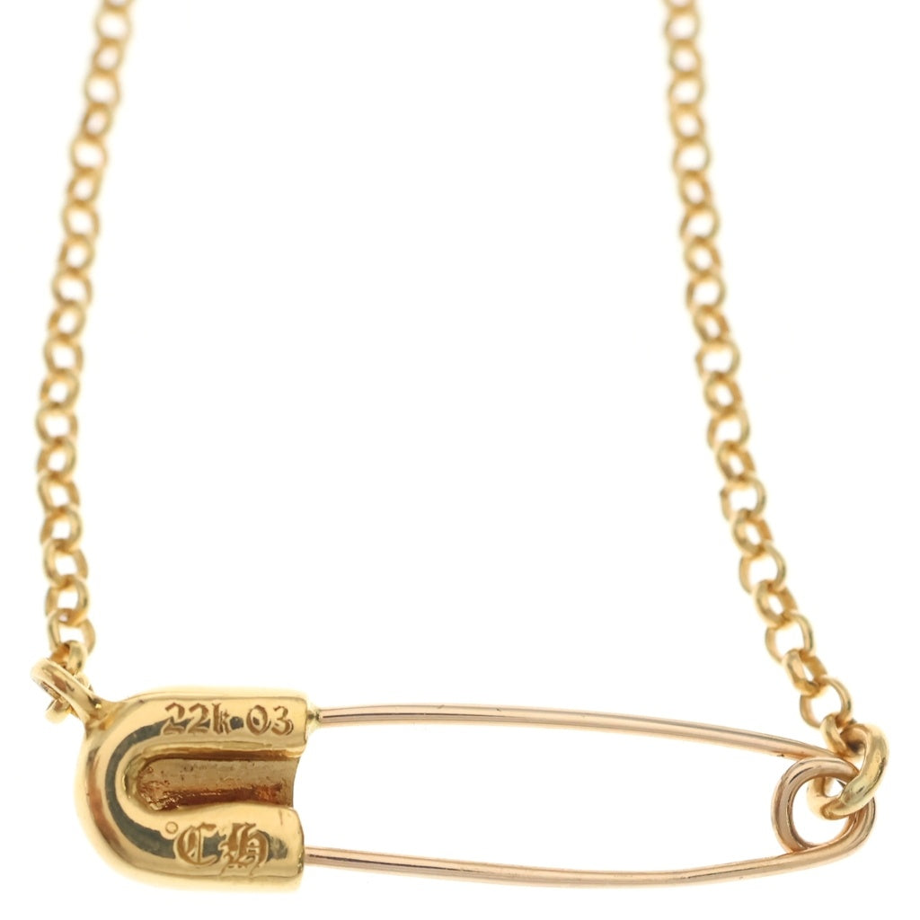 CHROME HEARTS(クロムハーツ) 22K SAFETY PIN R18 セーフティピンロールチェーン 18inch ゴールド