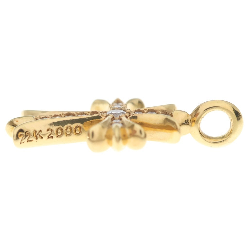 CHROME HEARTS(クロムハーツ) 22K TNY CRSF P/DIA タイニーファットクロス PAVEダイヤ ペンダントトップ ゴールドBCA033