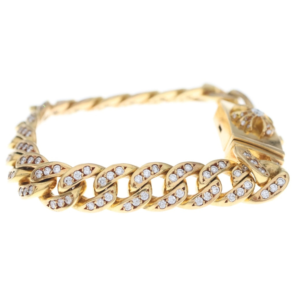 CHROME HEARTS(クロムハーツ) 22K BOX ID BABY CHAIN P DMND ベイビークラシック ボックスID パヴェダイヤブレスレット ゴールド 20LINK