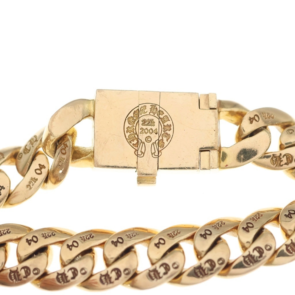 CHROME HEARTS(クロムハーツ) 22K BOX ID BABY CHAIN P DMND ベイビークラシック ボックスID パヴェダイヤブレスレット ゴールド 20LINK