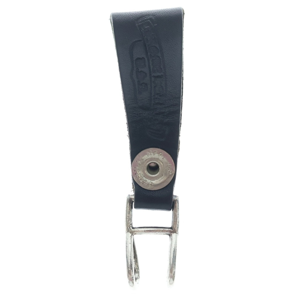 CHROME HEARTS(クロムハーツ) BELT LOOP クロスボールボタンレザーベルトループ シルバー/ブラック BCA397