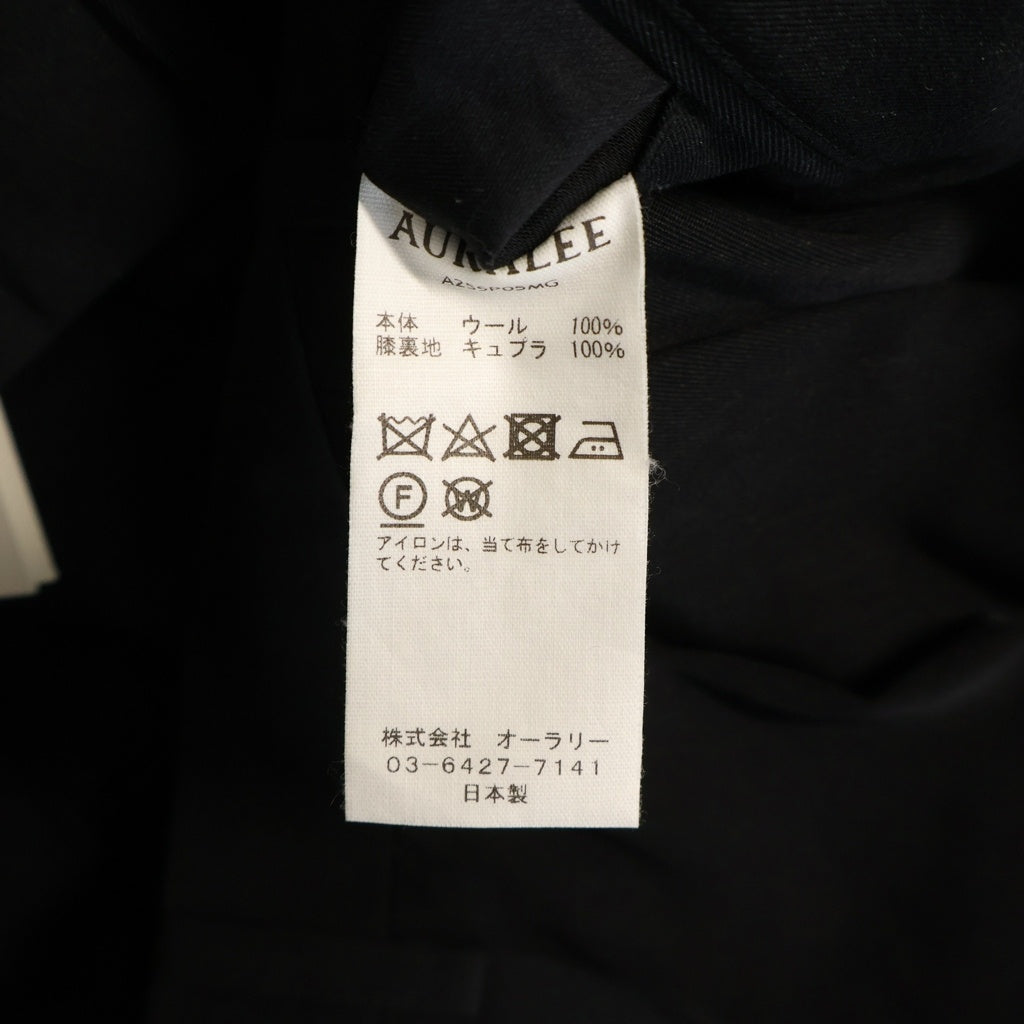 AURALEE(オーラリー) 25SS LIGHT WOOL MAX GABARDINE SLACKS ライトウール マックス ギャバジン ワンタック スラックスパンツ ブラック A25SP05MG
