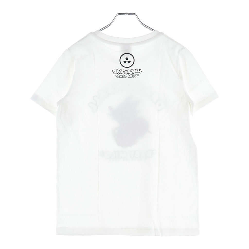 A BATHING APE(アベイシングエイプ) ×DORAGON BALL BABY MILO ドラゴンボール カカロットプリント クルーネックTシャツ 半袖 カットソー レディース ホワイト
