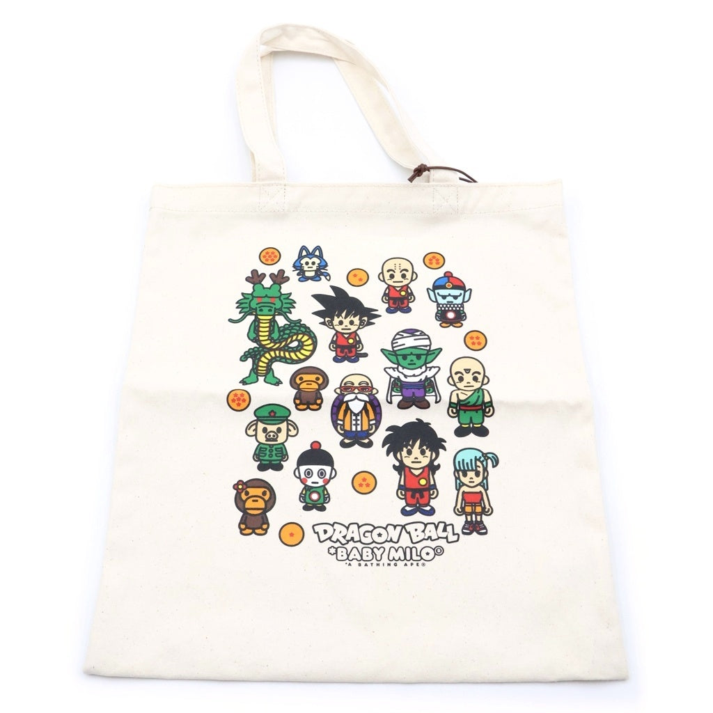A BATHING APE(アベイシングエイプ) ×DRAGON BALL BABY MILO ドラゴンボール キャラクターデザイン トートバッグ ホワイト レディース