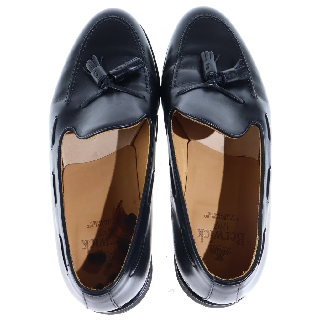 Berwick1707(バーウィック1707) TASSEL LOAFER VIBRAM レザー タッセルローファー ビブラムソール ドレスシューズ ブラック 192624 8491