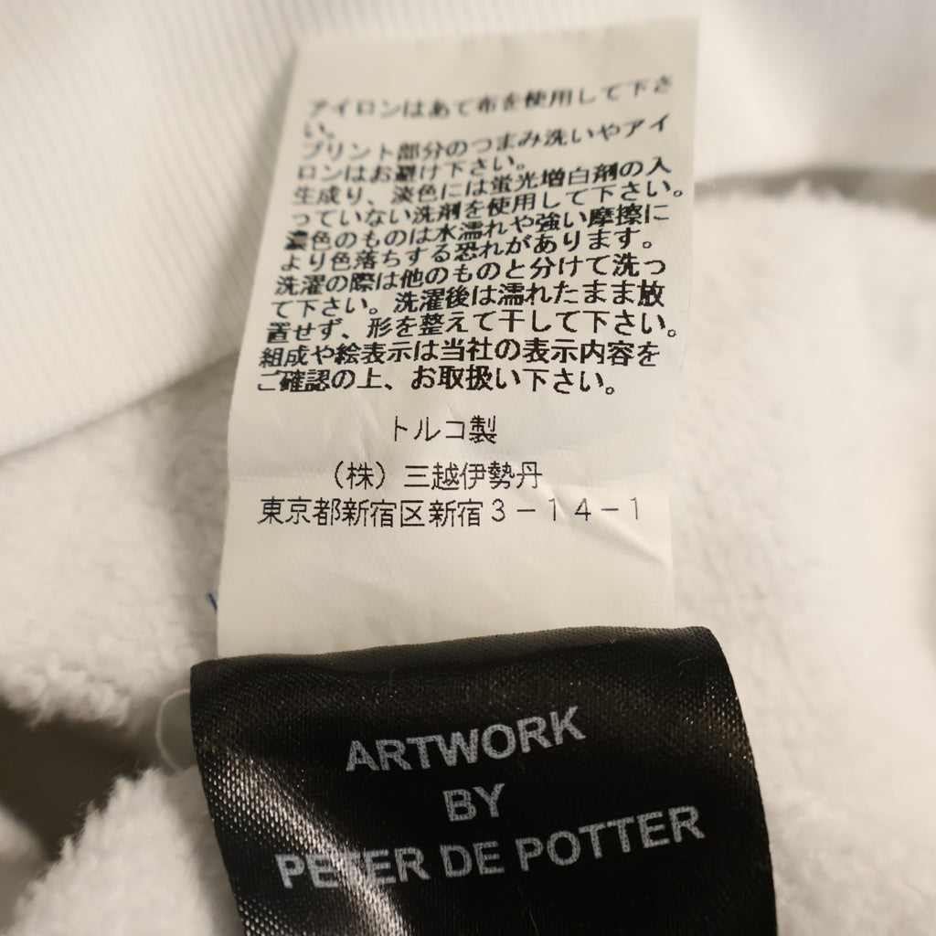 RAF SIMONS(ラフシモンズ) 21AW ARCHIVE テロ期 復刻 KOLLAPSプリント オーバーサイズ ノースリーブ パーカー ホワイト A01-122 19003-00010