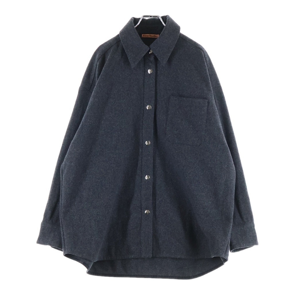 Acne Studios(アクネ ストゥディオズ) ウール オーバーサイズ 長袖シャツジャケット グレー FN-WN-BLOU000435