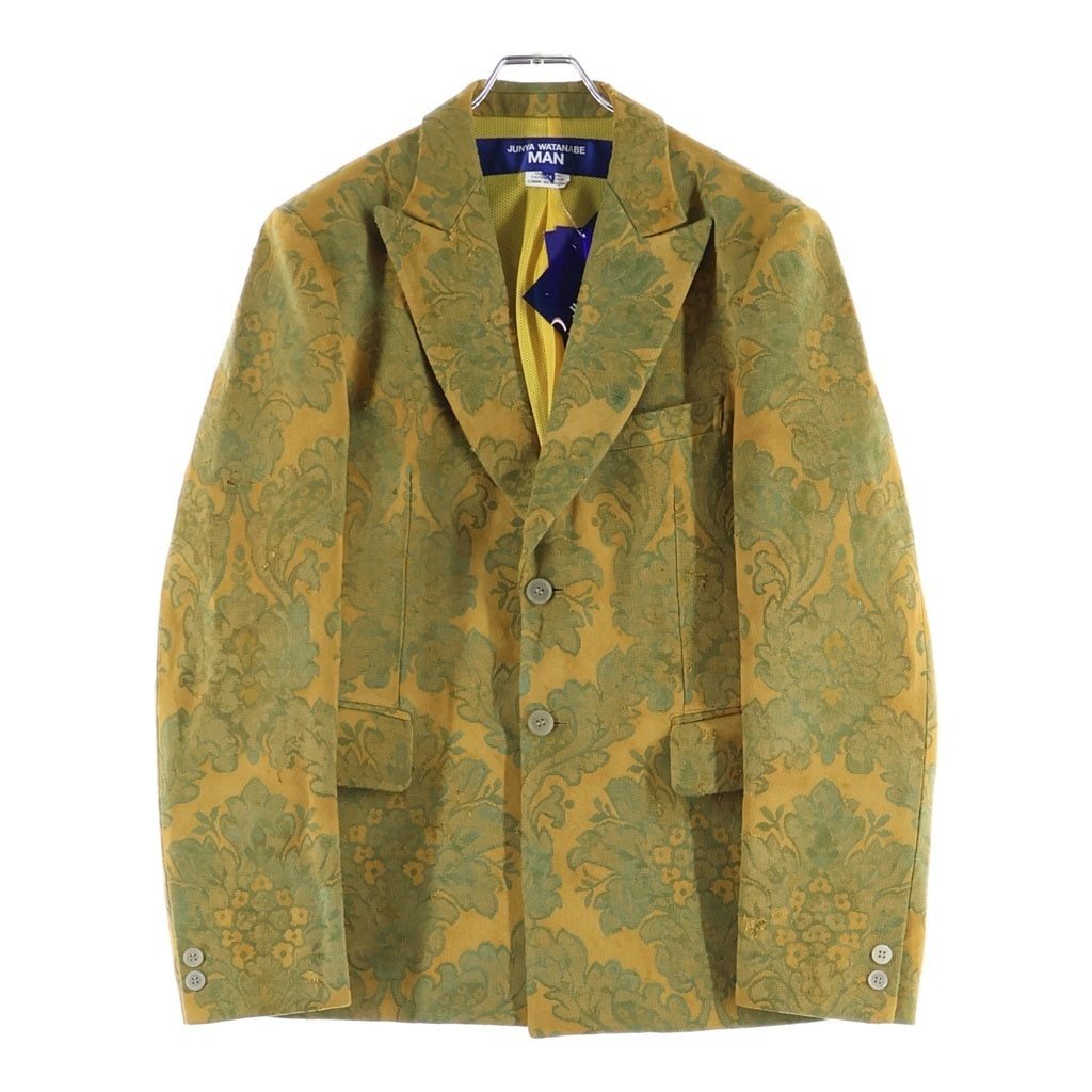 JUNYA WATANABE COMME des GARCONS(ジュンヤワタナベ コムデギャルソン) 26SS AD2025 JAQUARD FLORAL BLAZER フローラルジャガード 2Bシングルテーラードジャケット イエロー WQ-J005