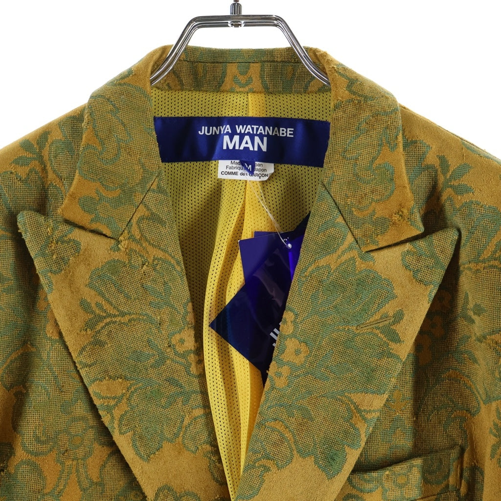 JUNYA WATANABE COMME des GARCONS(ジュンヤワタナベ コムデギャルソン) 26SS AD2025 JAQUARD FLORAL BLAZER フローラルジャガード 2Bシングルテーラードジャケット イエロー WQ-J005
