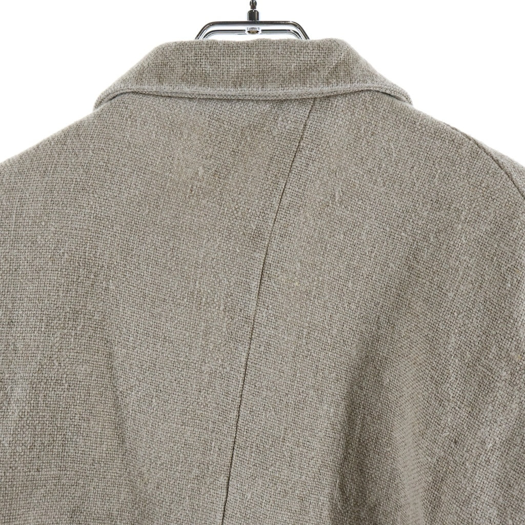COMME des GARCONS(コムデギャルソン) 26SS AD2025 LACE-INCERT ASYMMETRIC JACKET レースインサート アシンメトリー 3B リネンテーラードジャケット レディース ベージュ/ホワイト GQ-J028