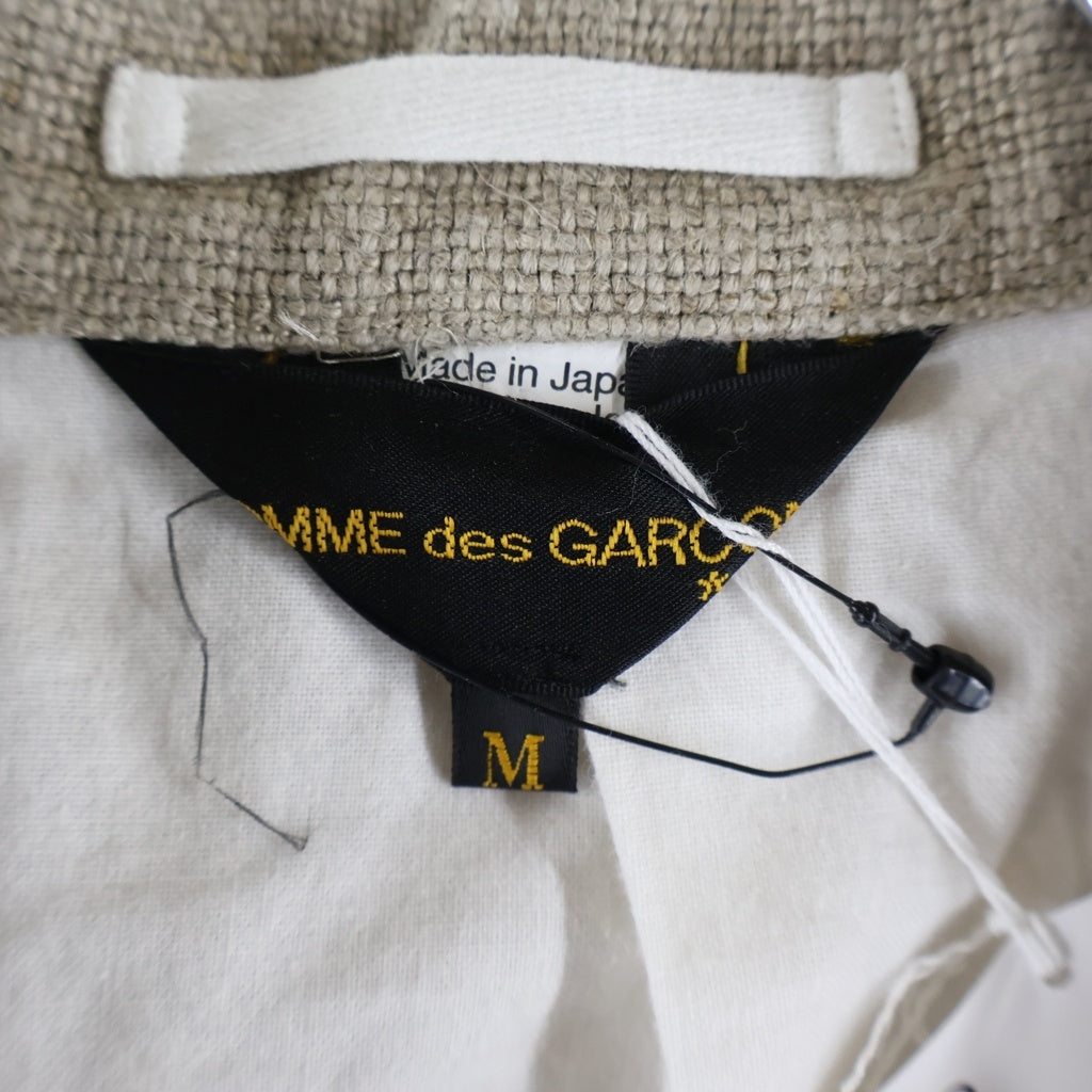 COMME des GARCONS(コムデギャルソン) 26SS AD2025 LACE-INCERT ASYMMETRIC JACKET レースインサート アシンメトリー 3B リネンテーラードジャケット レディース ベージュ/ホワイト GQ-J028