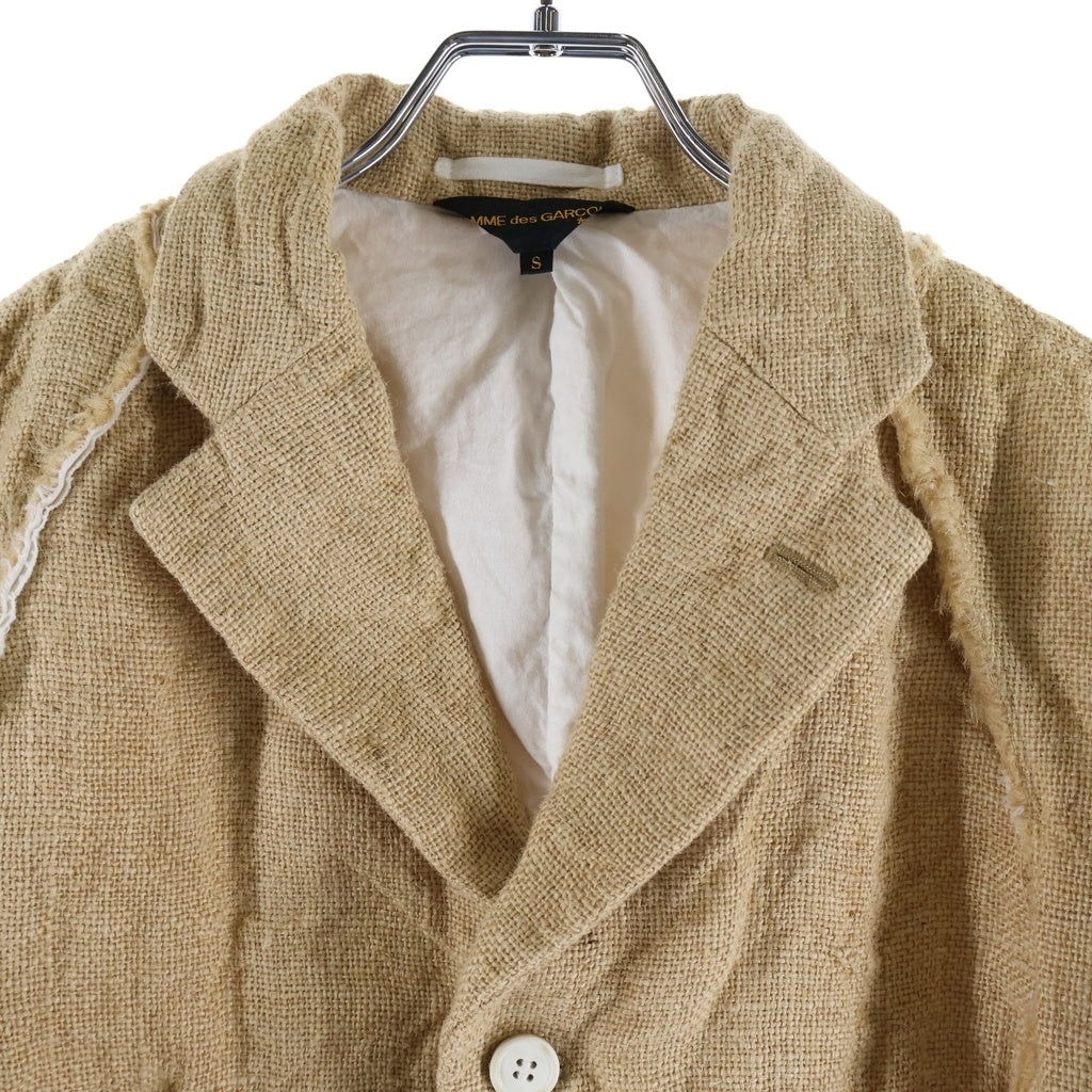 COMME des GARCONS(コムデギャルソン) 26SS AD2025 袖切り離しデザイン 3Bジュート テーラードジャケット ベージュ GQ-J023