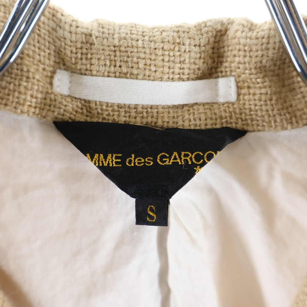 COMME des GARCONS(コムデギャルソン) 26SS AD2025 袖切り離しデザイン 3Bジュート テーラードジャケット ベージュ GQ-J023