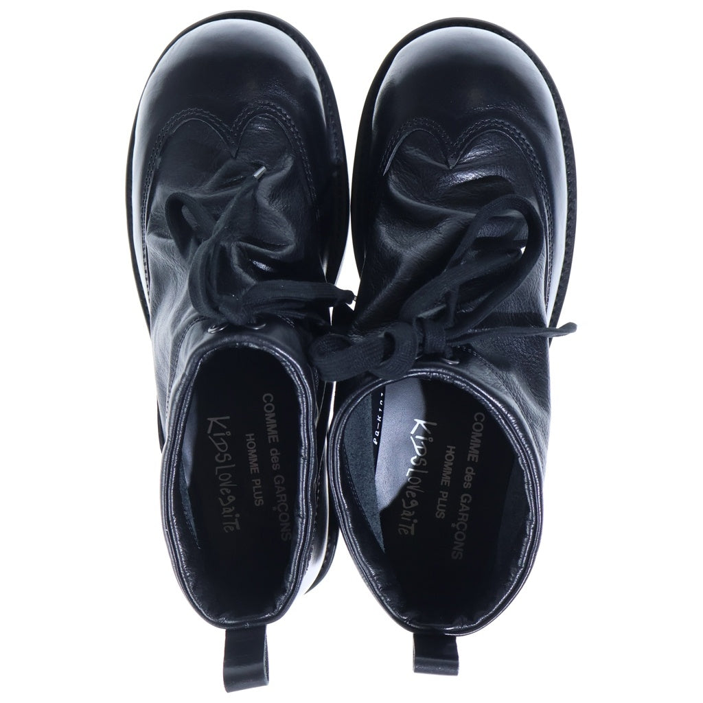 COMME des GARCONS HOMME PLUS(コムデギャルソンオムプリュス) 26SS AD2025 ×KIDS LOVE GAITE キッズラブゲイト レースアップブーツ ショートブーツ ブラック PQ-K101