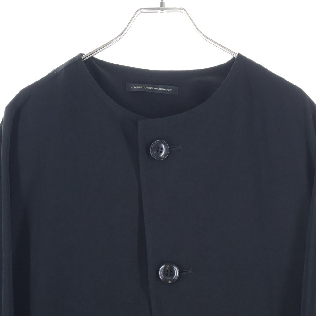 Y's(ワイズ) TA/PE CREPE DE CHINE COLLARLESS DOLMAN COAT テープ クレープ ノーカラー ドルマンコート レディース ブラック YW-C15-500