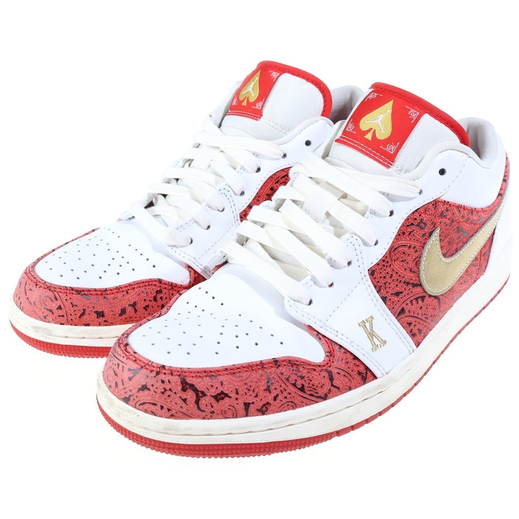 NIKE(ナイキ) AIR JORDAN 1 LOW SPADES エアジョーダン スペード ローカットスニーカー ホワイト/レッド US8.5/26.5cm DJ5185-100