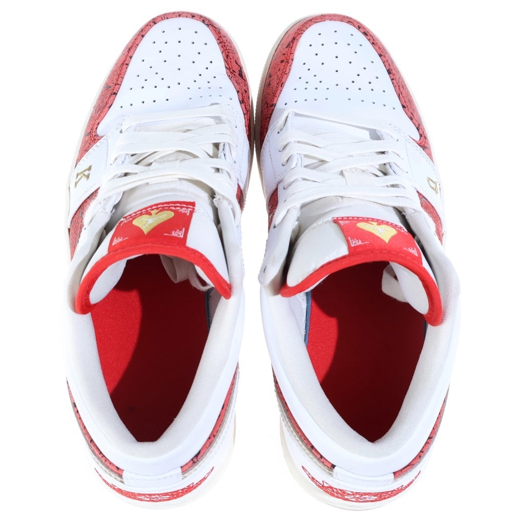 NIKE(ナイキ) AIR JORDAN 1 LOW SPADES エアジョーダン スペード ローカットスニーカー ホワイト/レッド US8.5/26.5cm DJ5185-100