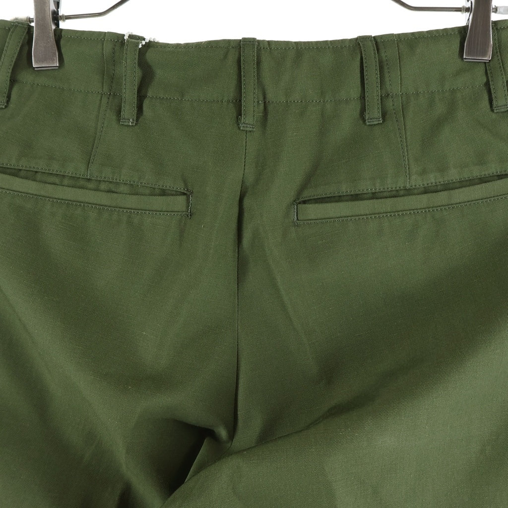 VISVIM(ヴィスヴィム) 21SS CHINO PANTS HW ウールリネン ギャバジン織 ボタンフライ チノパンツ カーキ 0121105008013