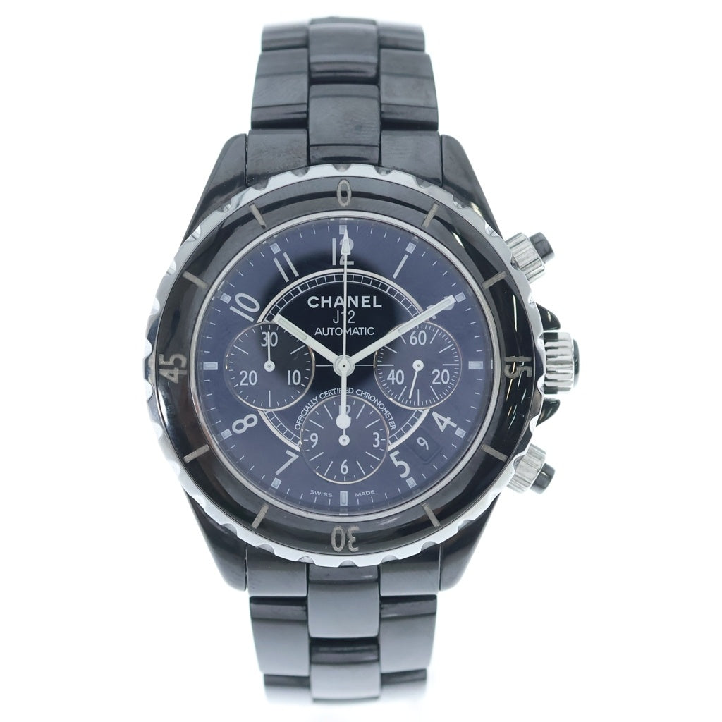 CHANEL(シャネル) J12 クロノグラフ 41MM 自動巻き ブラック文字盤 セラミックベルト 腕時計 ブラック H0940