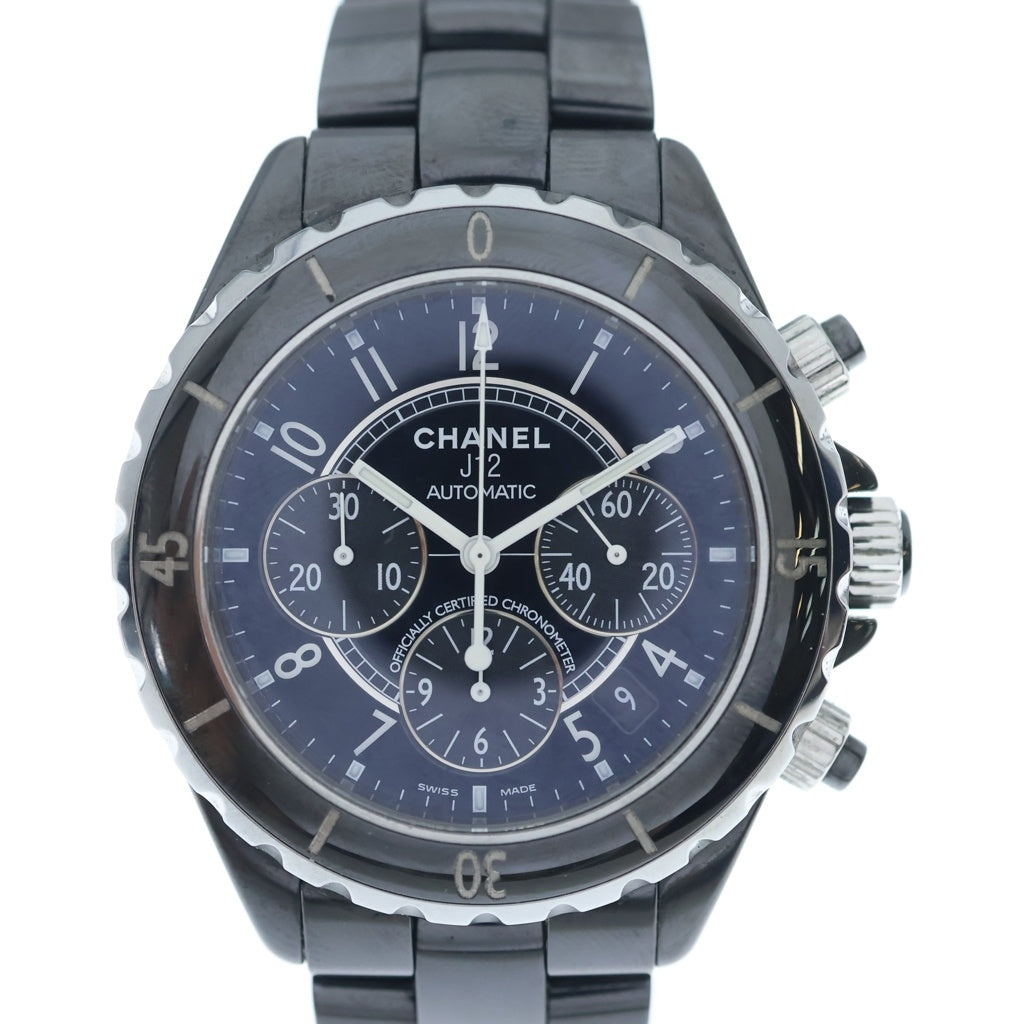 CHANEL(シャネル) J12 クロノグラフ 41MM 自動巻き ブラック文字盤 セラミックベルト 腕時計 ブラック H0940