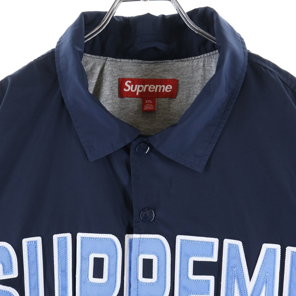 SUPREME(シュプリーム) 26SS Spellout Coaches Jacket スペルアウト ポリエステル フロントロゴ刺繍 コーチジャケット ネイビー