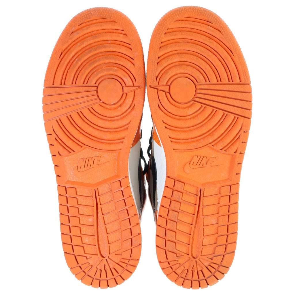 NIKE(ナイキ) 【観賞用 2016年製】GS AIR JORDAN 1 RETRO HIGH REVERSE SHATTERED BACKBOARD エアジョーダン1 レトロ ハイカットスニーカー レディース オレンジ/ホワイト US5.5Y/24cm 575441-113