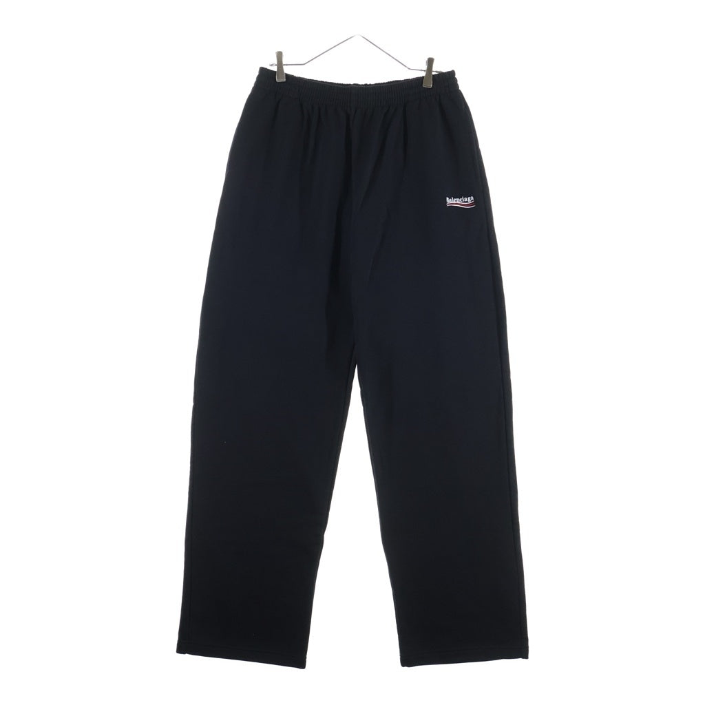 BALENCIAGA(バレンシアガ) 21AW POLITICAL CAMPAIGN LOGO SWEATPANTS ポリティカル キャンペーンロゴエンブロイダリー スウェットパンツ ブラック 674594 TKV19