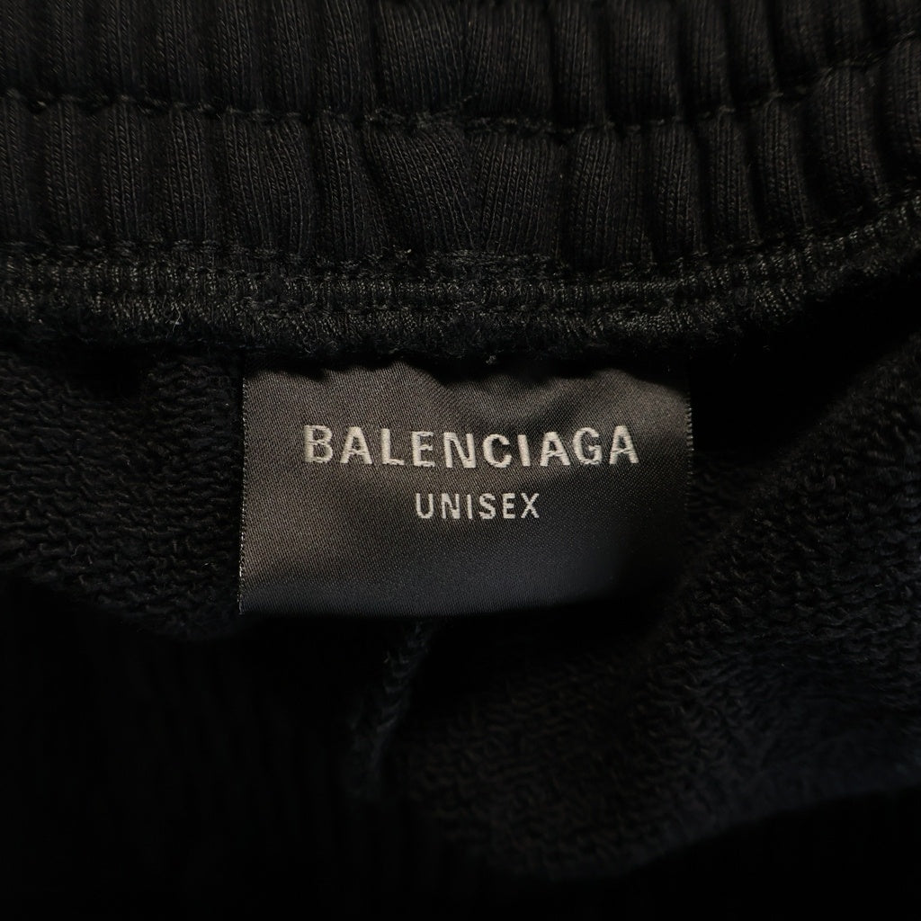 BALENCIAGA(バレンシアガ) 21AW POLITICAL CAMPAIGN LOGO SWEATPANTS ポリティカル キャンペーンロゴエンブロイダリー スウェットパンツ ブラック 674594 TKV19