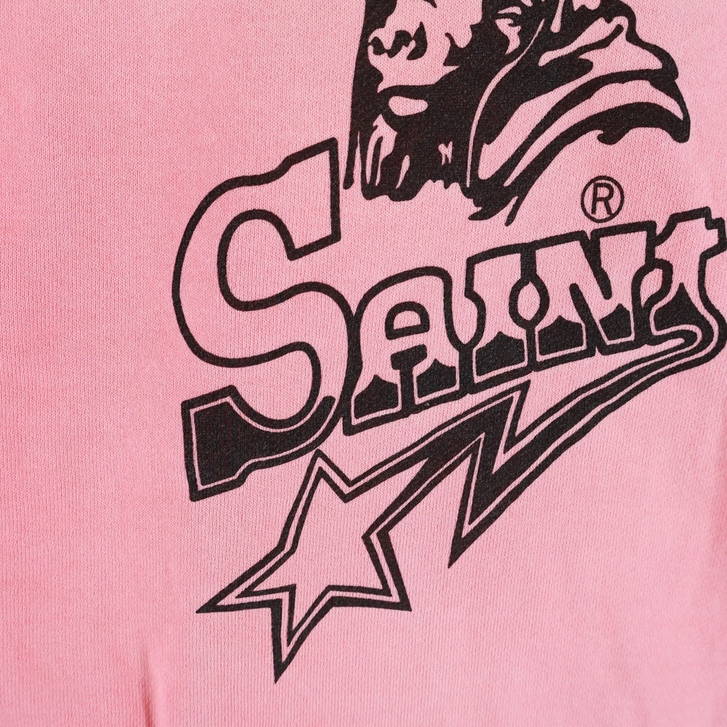 SAINT MICHAEL(セントマイケル) 26SS ×A BATHING APE STA S/S CREWNECK SWEATSHIRT アベイシングエイプ フロントロゴデザイン クルーネックスウェットTシャツ 半袖 ピンク SM-MK3-0000-C51