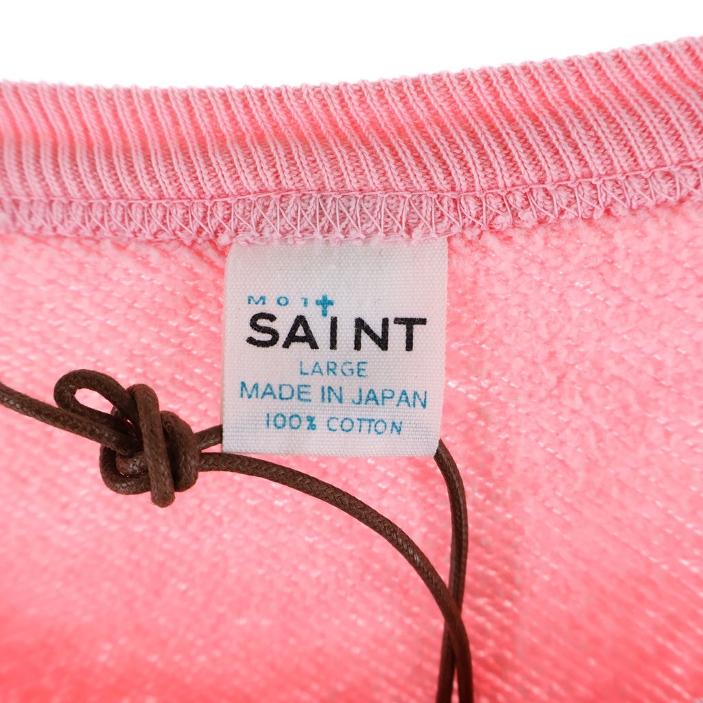 SAINT MICHAEL(セントマイケル) 26SS ×A BATHING APE STA S/S CREWNECK SWEATSHIRT アベイシングエイプ フロントロゴデザイン クルーネックスウェットTシャツ 半袖 ピンク SM-MK3-0000-C51