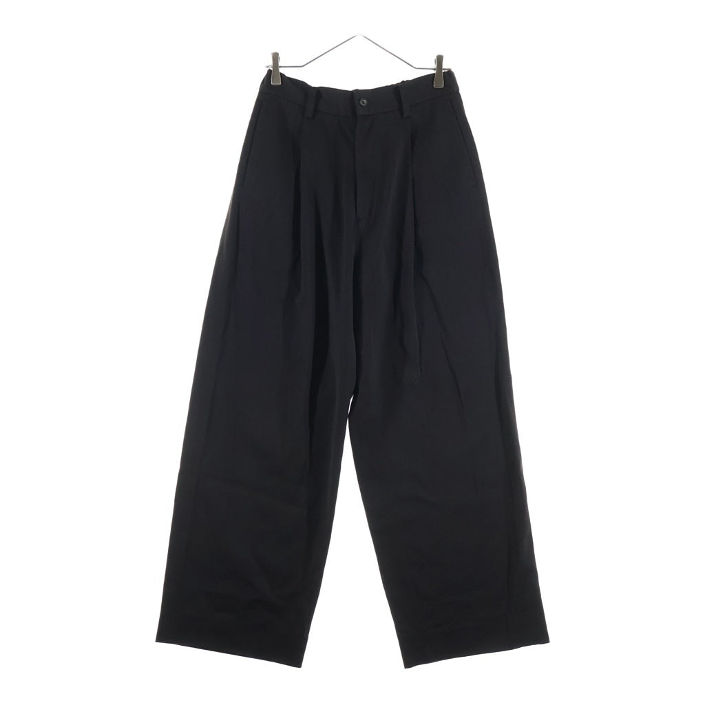 ssstein(シュタイン) W/SI SATIN TWIST SEAM WIDE EASY TROUSERS ウール イージー ワイドトラウザーズ スラックスパンツ ブラック ST.1098