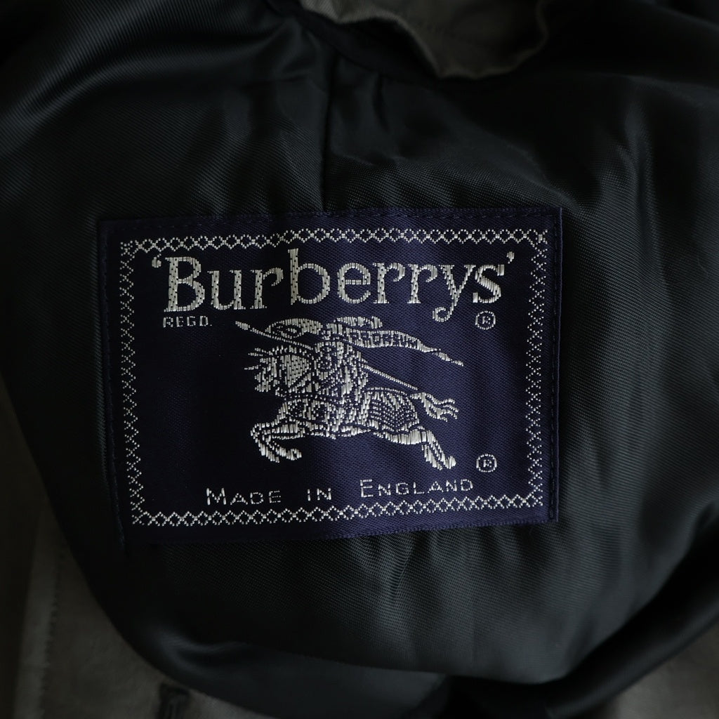 BURBERRYS(バーバリーズ) 90S UK製 ウールライナー付き 裏地ノバチェック コットンギャバジン トレンチコート グレー レディース