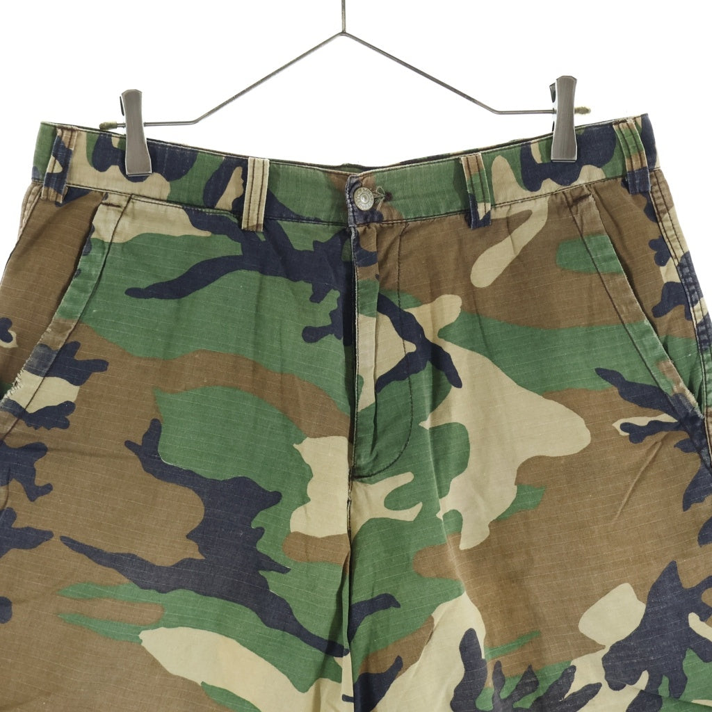 STUSSY(ステューシー) 90S OLD オールド 紺タグ リップストップ カモ柄 ハーフパンツ ショーツ カーキ