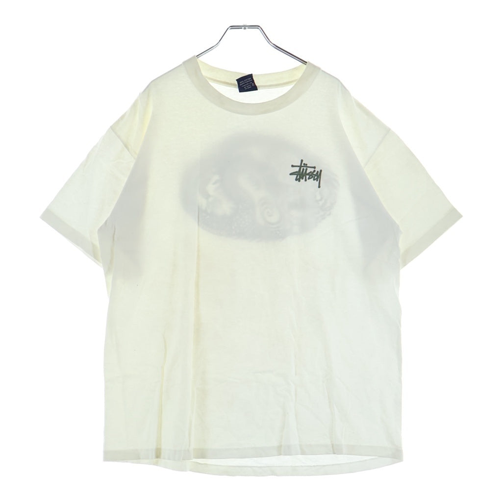STUSSY(ステューシー) 90S OLD オールド 紺タグ ドラゴン クルーネック半袖Tシャツ カットソー ホワイト
