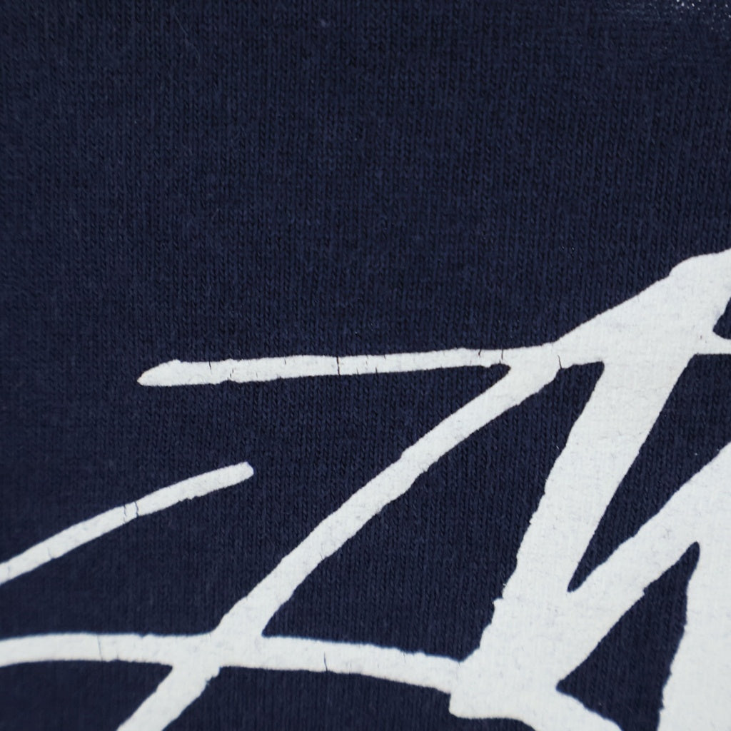 STUSSY(ステューシー) 90S OLD オールド 紺タグ スケートマン 両面プリント クルーネック半袖Tシャツ カットソー ネイビー