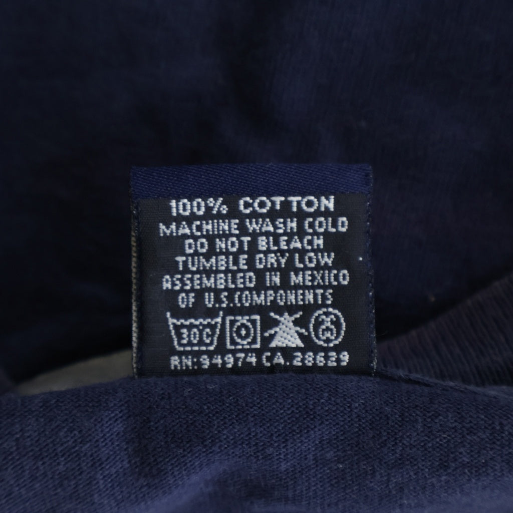 STUSSY(ステューシー) 90S OLD オールド 紺タグ スケートマン 両面プリント クルーネック半袖Tシャツ カットソー ネイビー