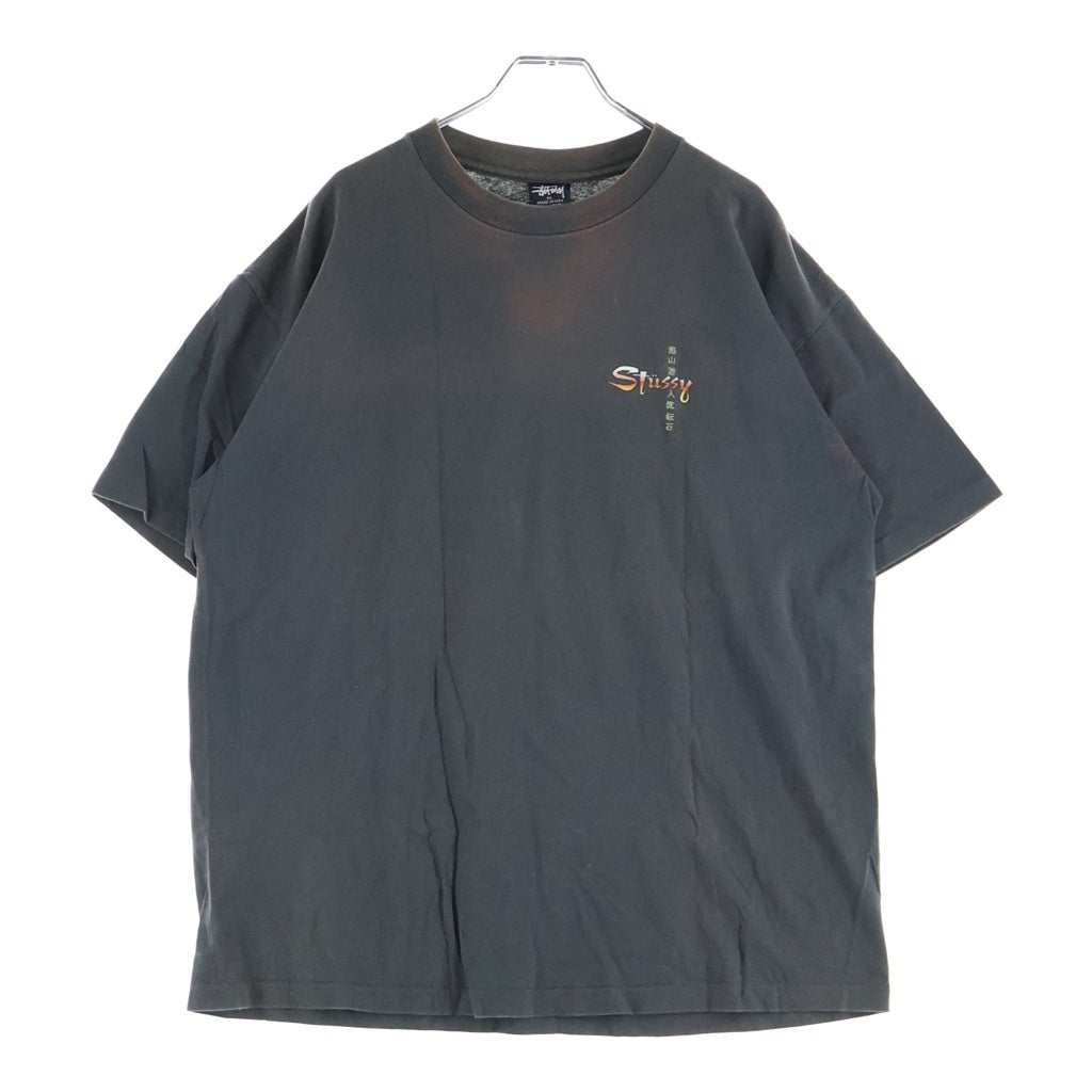 STUSSY(ステューシー) 90S OLD オールド 葛飾北斎 クルーネック半袖Tシャツ カットソー グレー