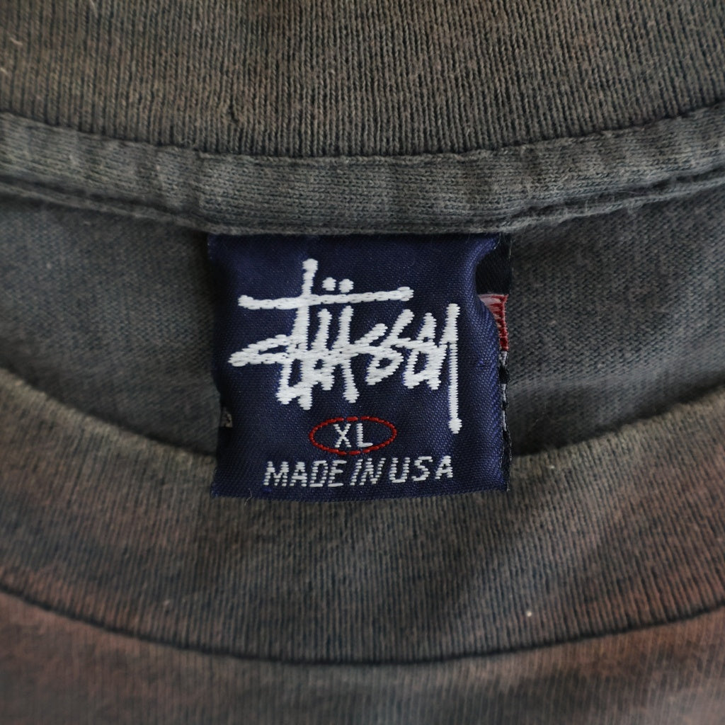 STUSSY(ステューシー) 90S OLD オールド 葛飾北斎 クルーネック半袖Tシャツ カットソー グレー