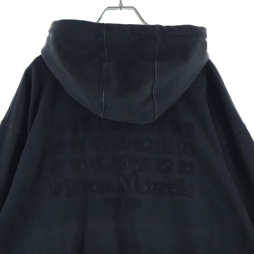 Maison Margiela(メゾンマルジェラ) 24AW オーバーサイズ ロゴエンブロイダー ジップアップ フーデッド スウェット パーカー グレー S50HG0046