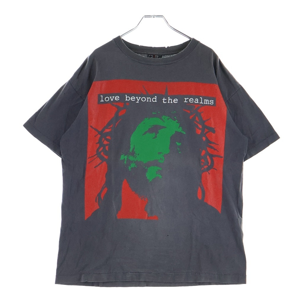 SAINT MICHAEL(セントマイケル) ×河村康輔 24SS KK SS TEE / LOVE BEYOND ラブビヨンドプリント クルーネック半袖Tシャツ カットソー グレー SM-YS8-0000-C23