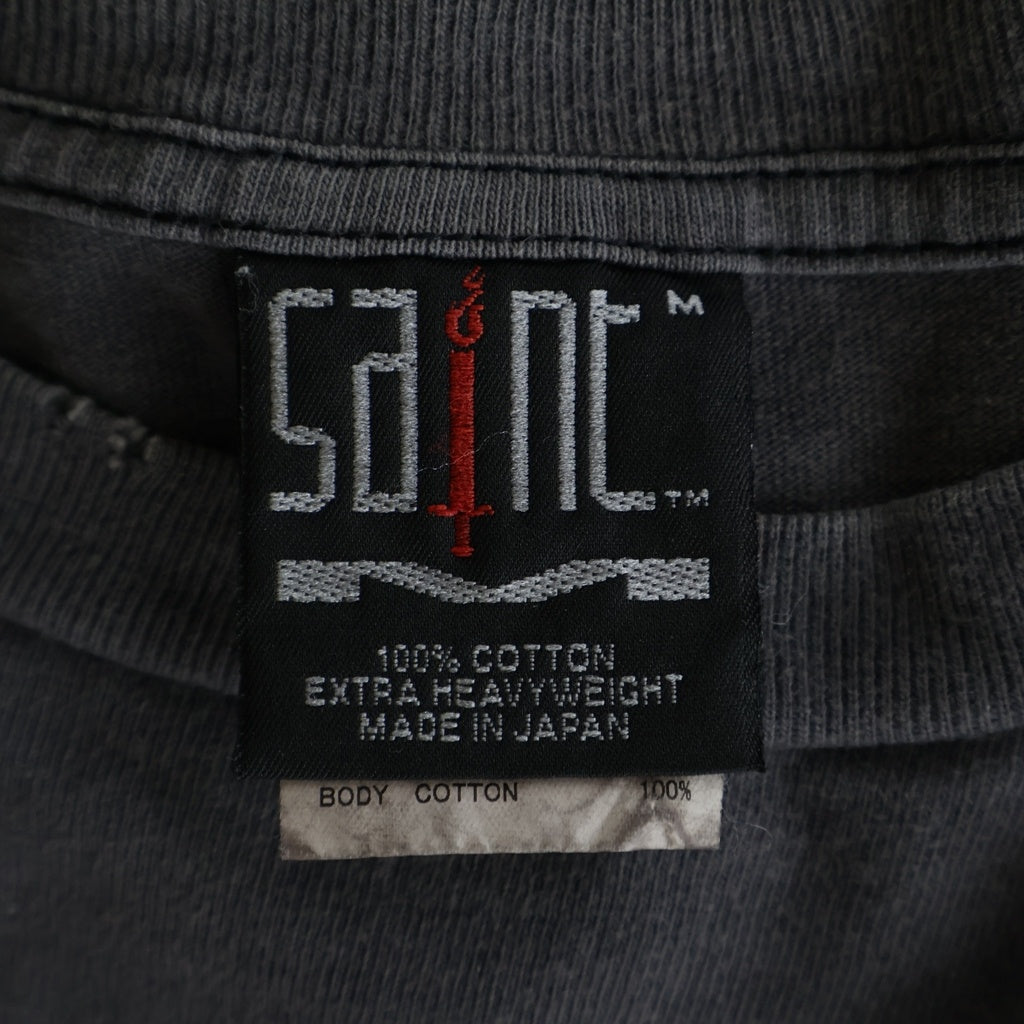 SAINT MICHAEL(セントマイケル) ×河村康輔 24SS KK SS TEE / LOVE BEYOND ラブビヨンドプリント クルーネック半袖Tシャツ カットソー グレー SM-YS8-0000-C23