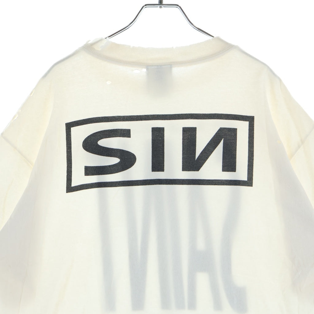 SAINT MICHAEL(セントマイケル) 25SS SS TEE / SAINT YOURSELF セントユアセルフロゴプリント クルーネック半袖Tシャツ カットソー ホワイト SM-HR8-0000-020