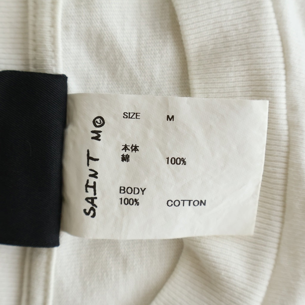 SAINT MICHAEL(セントマイケル) 24SS SS TEE / SAINT WAR セントウォープリント クルーネック半袖Tシャツ カットソー ホワイト SM-YS8-0000-007