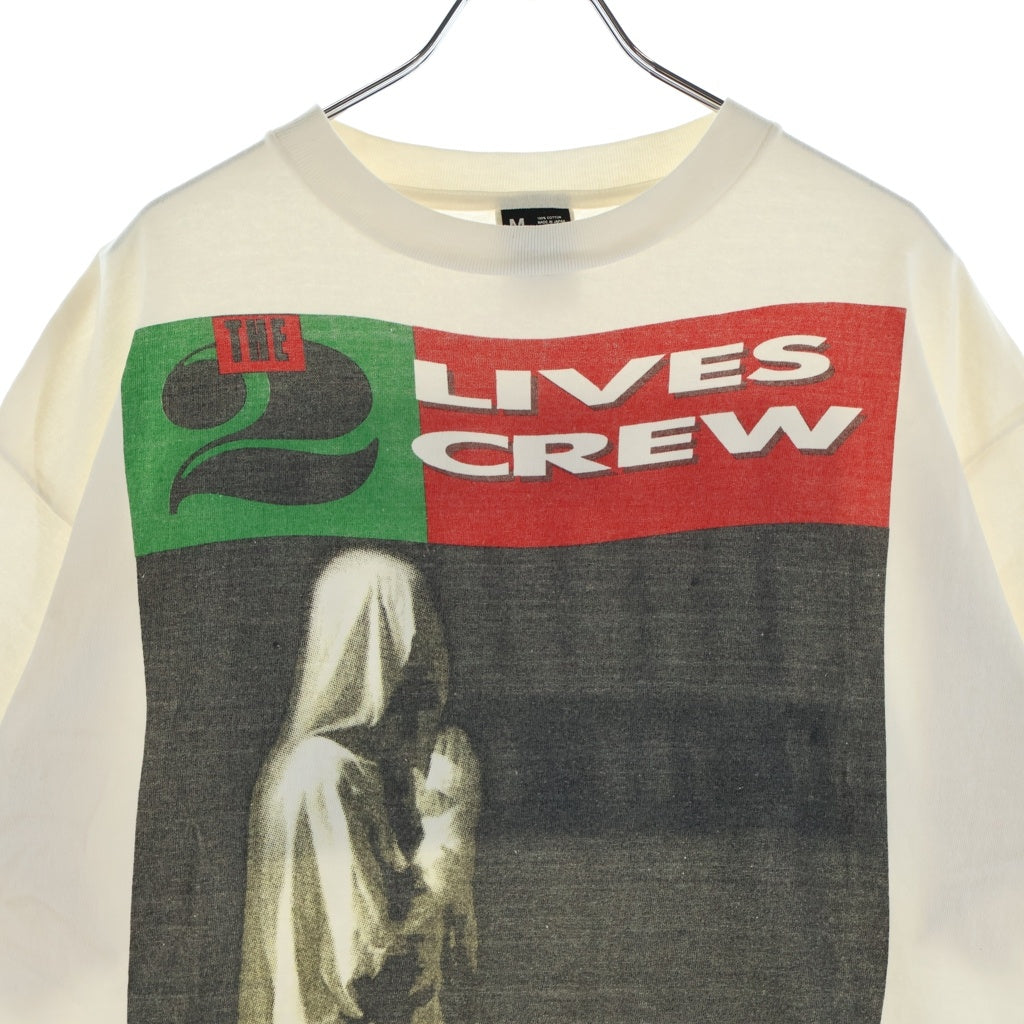 SAINT MICHAEL(セントマイケル) ×DENIM TEARS 24SS DT SS LIVES CREW リーバイスクループリント クルーネック半袖Tシャツ カットソー ホワイト SM-YS8-0000-C01