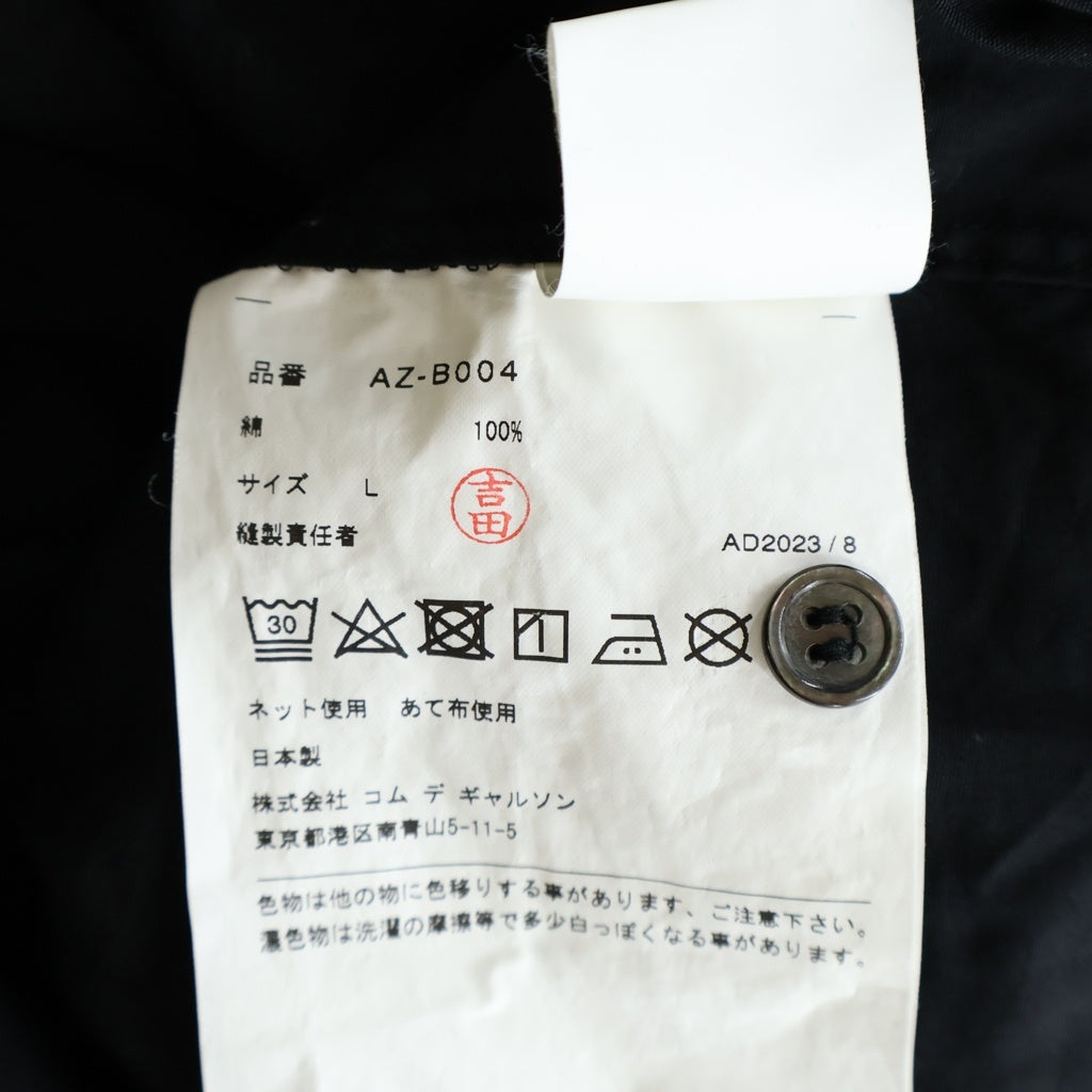 PLAY COMME des GARCONS(プレイコムデギャルソン) 23AW AD2023 L/S Shirt ハートロゴワッペン コットン 長袖シャツ ブラック AZ-B004