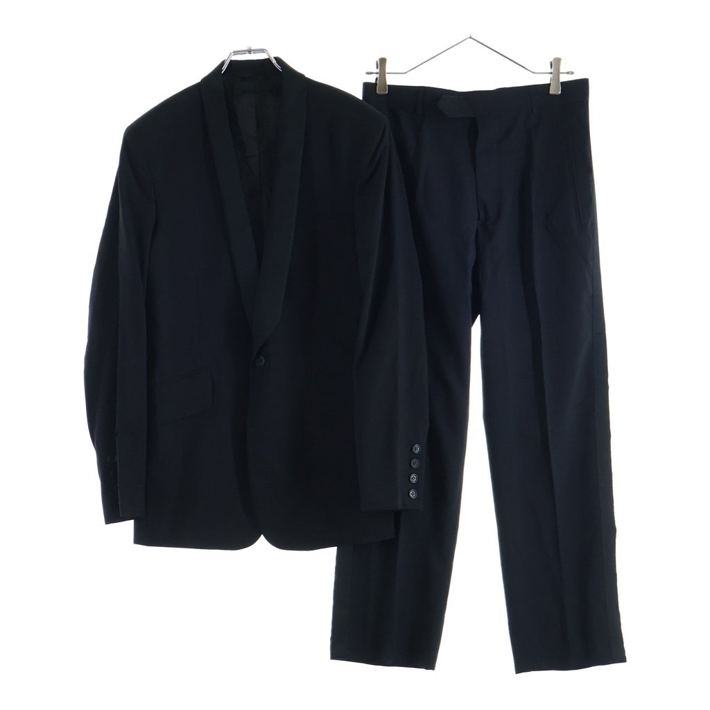 CosTUME NATIONAL HOMME(コスチューム ナショナル オム) ショールカラー 1B サイドライン ウール テーラードジャケット スラックス パンツ セットアップ ブラック 40-G117/40-P093