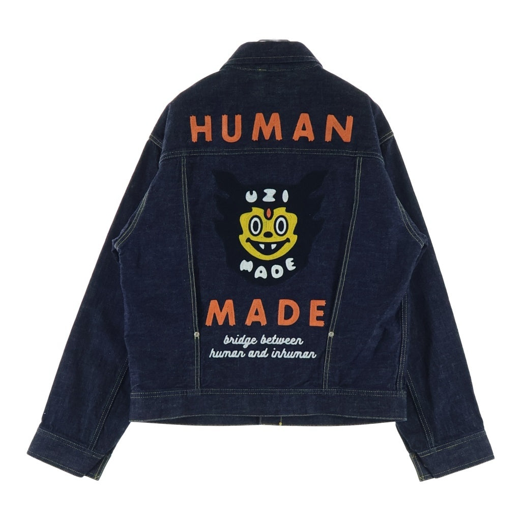 HUMAN MADE(ヒューマンメイド) 22AW ×LIL VERT UZI MADE DENIM JACKET リルウジヴァート ウジ メイド エンブロイダリー デニム ジャケット Gジャン インディゴ XX23JK005
