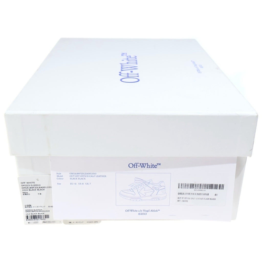 OFF-WHITE(オフホワイト) OUT OF OFFICE アウトオブオフィス レザー ローカットスニーカー ブラック OMIA189F23LEA0011010