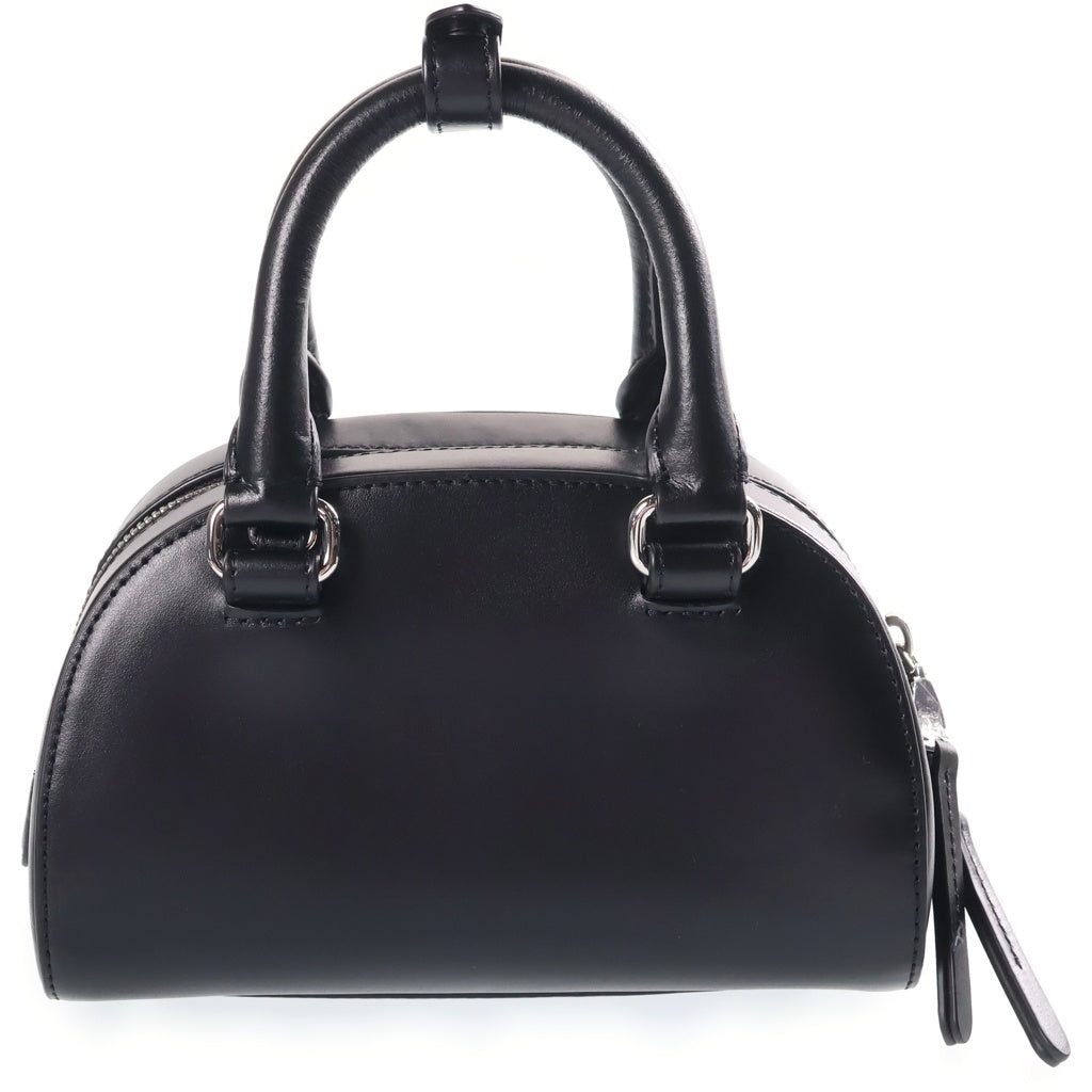 DIESEL(ディーゼル) 1DR DOME SHOULDER EW Dロゴ 型押し トップハンドル ドームレザーショルダーバッグ ブラック X10641 P8279